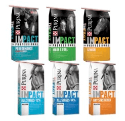 purina impact horse feed professional senior textured pelleted hay stretcher
