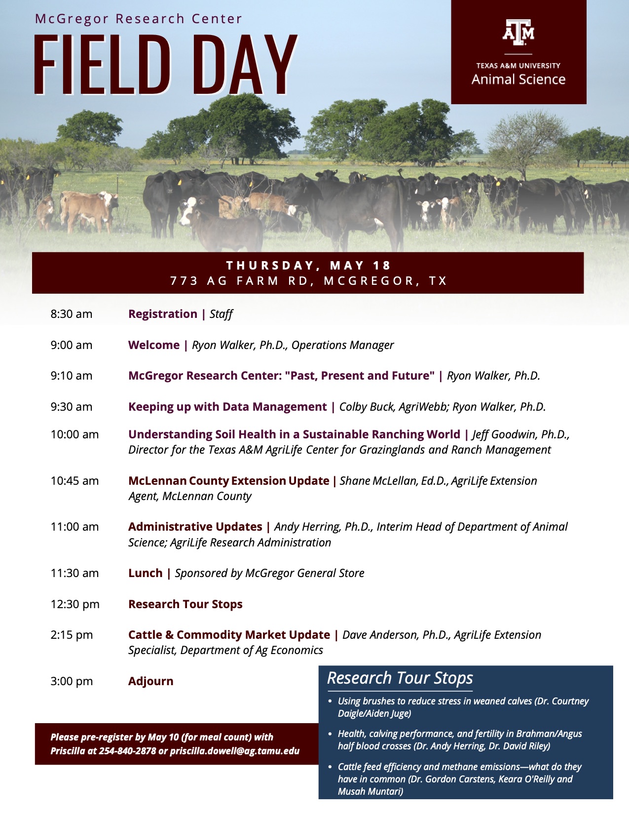 texas a&m agrilife research center field day mcgregor mclennan county extension agrilife