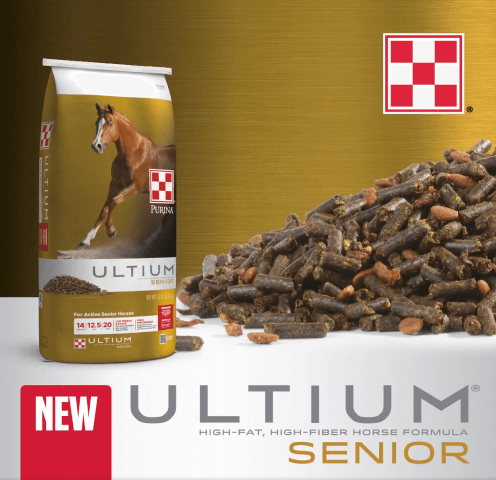 Purina ultium senior equine performance horse aging
